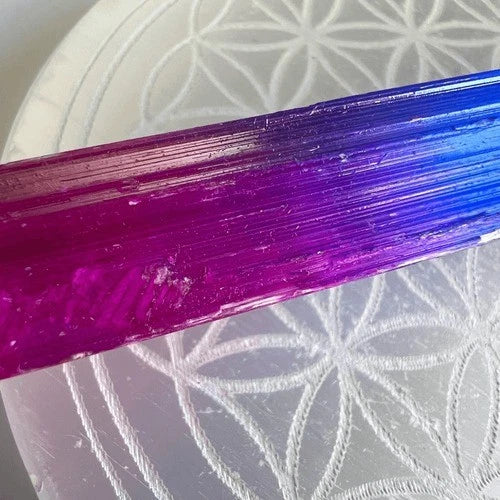 Iridescent Aura Selenite Healing Wand | Crystal Energy Cleansing Tool