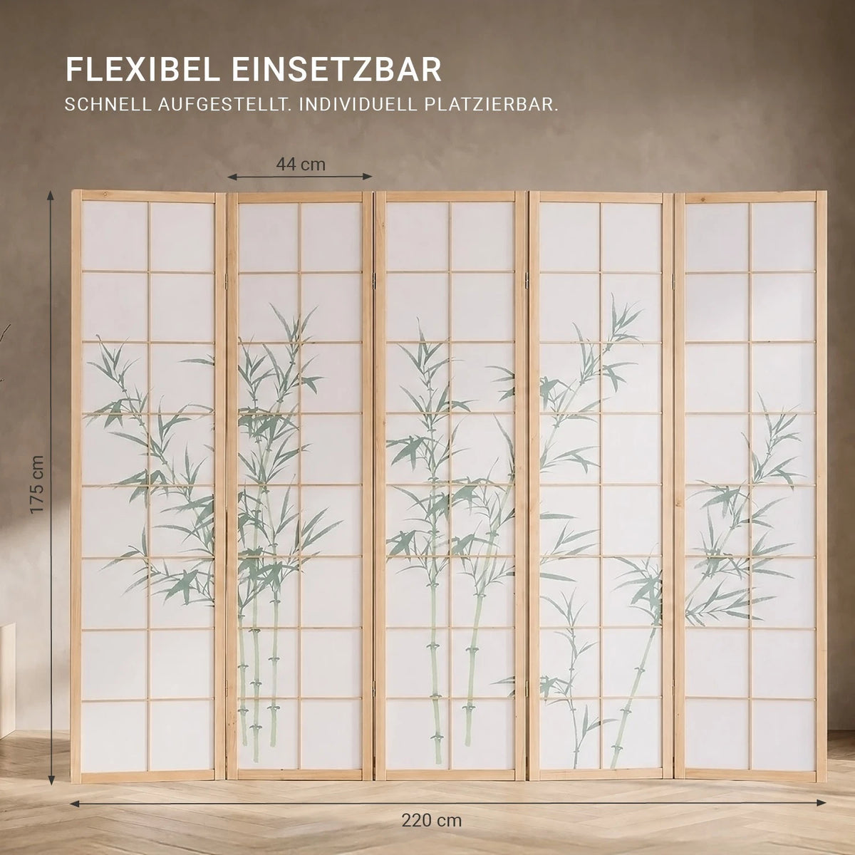 Raumteiler Trennwand Paravent Holz Massiv Sichtschutz Shoji Bambus Homestyle4u