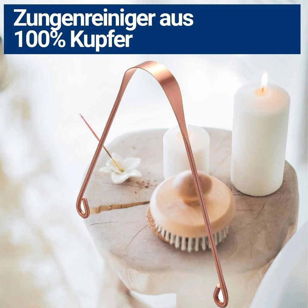 2x Ayurveda 100% Kupfer Zungenschaber, Zungenreiniger Zungenbelag Mundhygiene