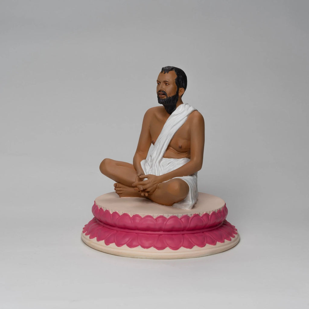 Minicreature White Sri Ramakrishna Realistic Color Spiritual Statue 10 Inch