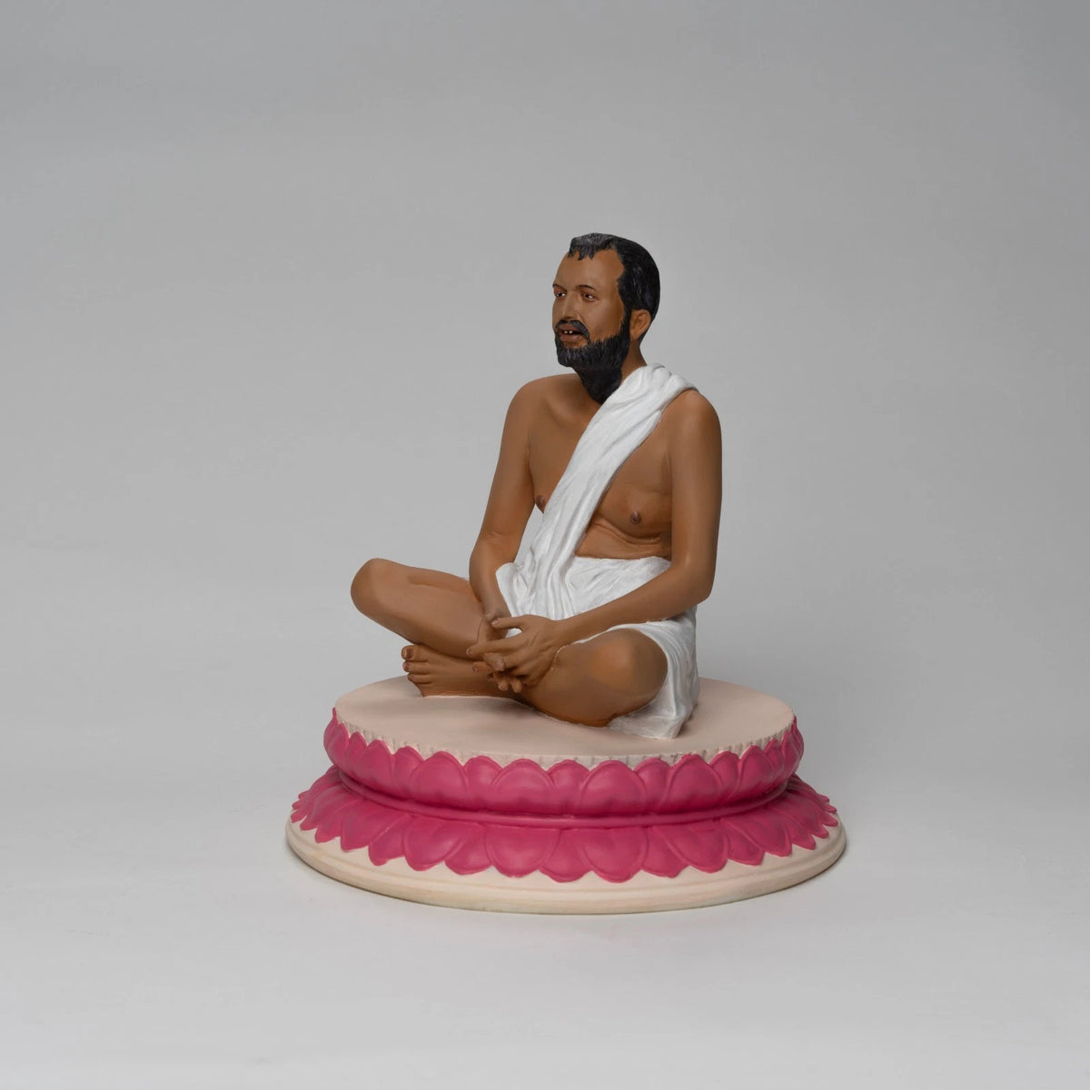 Minicreature White Sri Ramakrishna Realistic Color Spiritual Statue 10 Inch