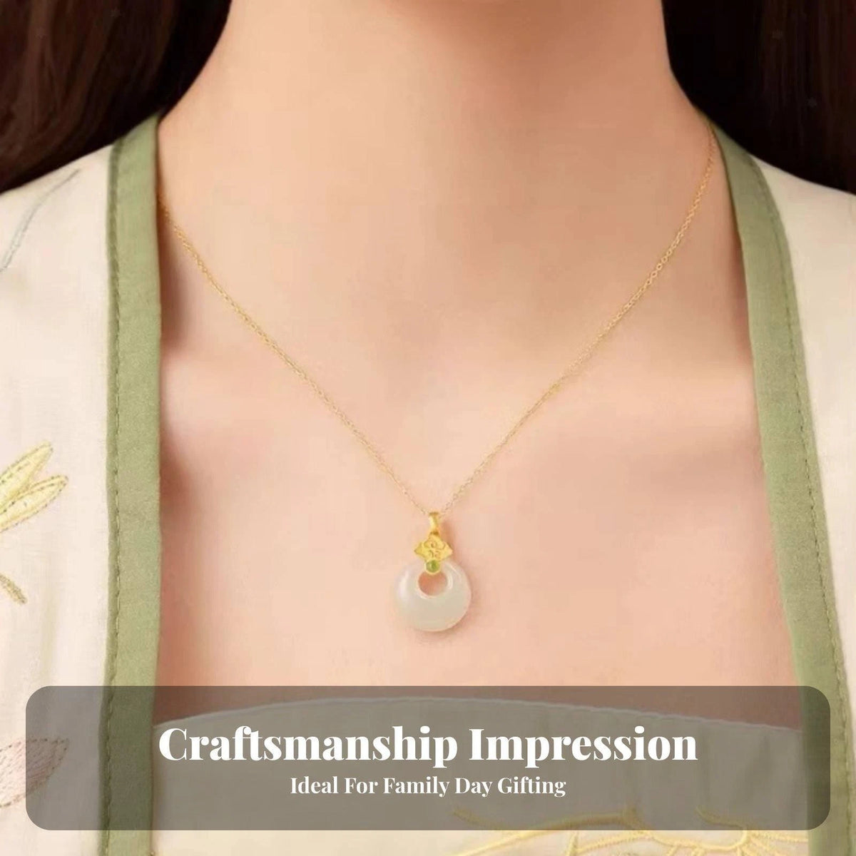 Donut Anhänger Jade Talisman Wellness zum Verschenken