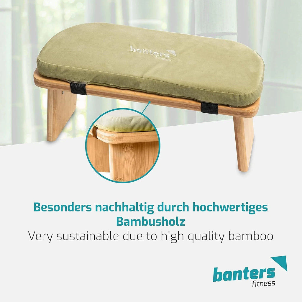 Banters Meditationsban<wbr/>k aus Bambus, klappbarer Meditationshoc<wbr/>ker mit Kissen