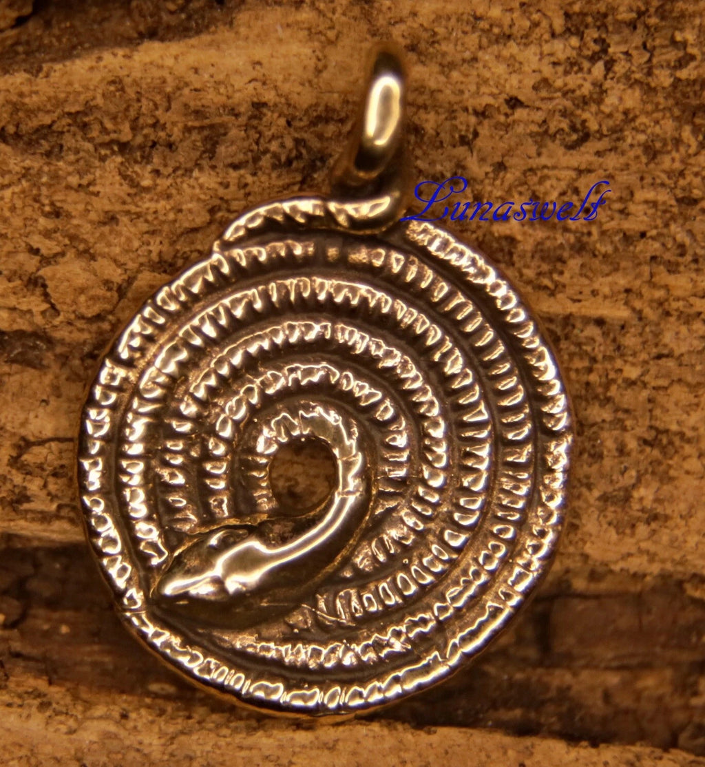 Anhänger Schlange aus Bronze Schmuck, Amulett, Wikinger