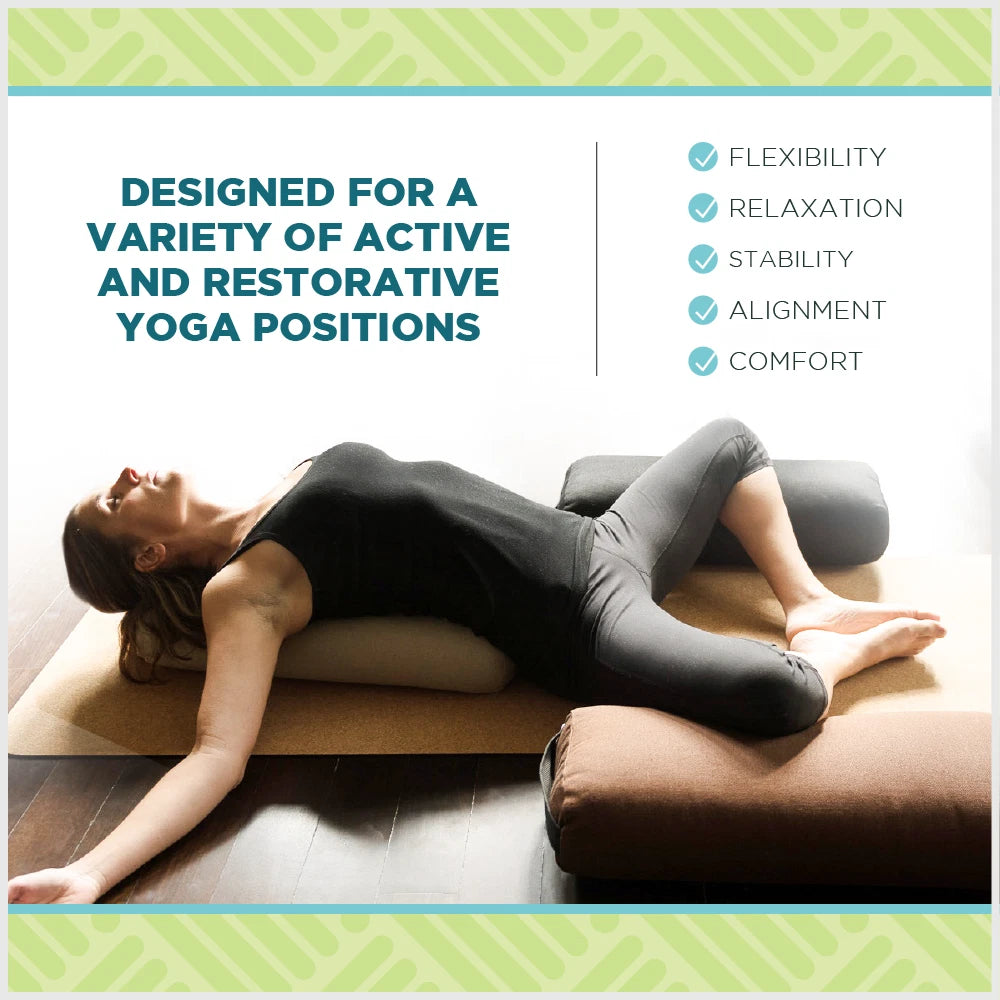 Pranayama Yoga Bolster - Studio Grade Restorative Yoga Pillow for Yin Practice