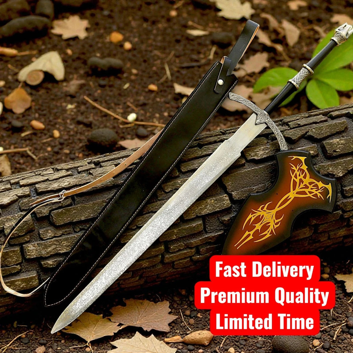 LOTR Sword Lot 5 Narsil Anduril, Glamdring, Eowyn Herugrim, Witch King Gift Him