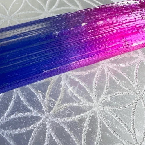 Iridescent Aura Selenite Healing Wand | Crystal Energy Cleansing Tool