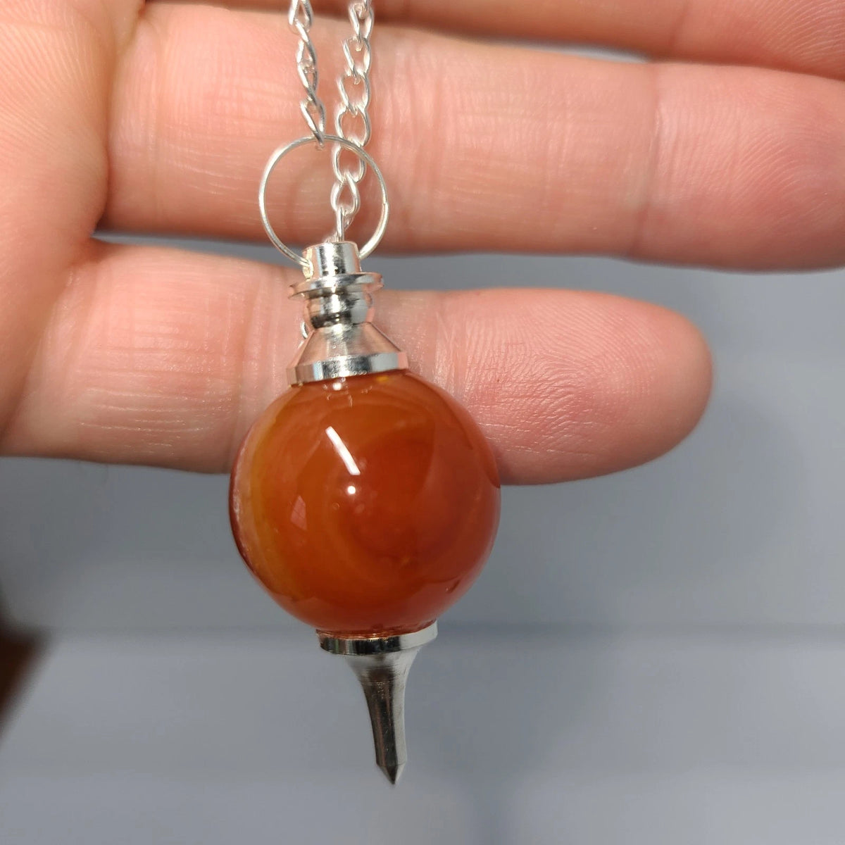 Carnelian Sephoroton Ball Sphere Crystal Dowsing Pendulum Divination Tool