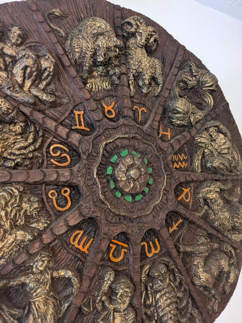 RARE Vintage MCM 30 in Astrology Zodiac Fiberglass/Pla<wbr/>ster Wall Plaque Art