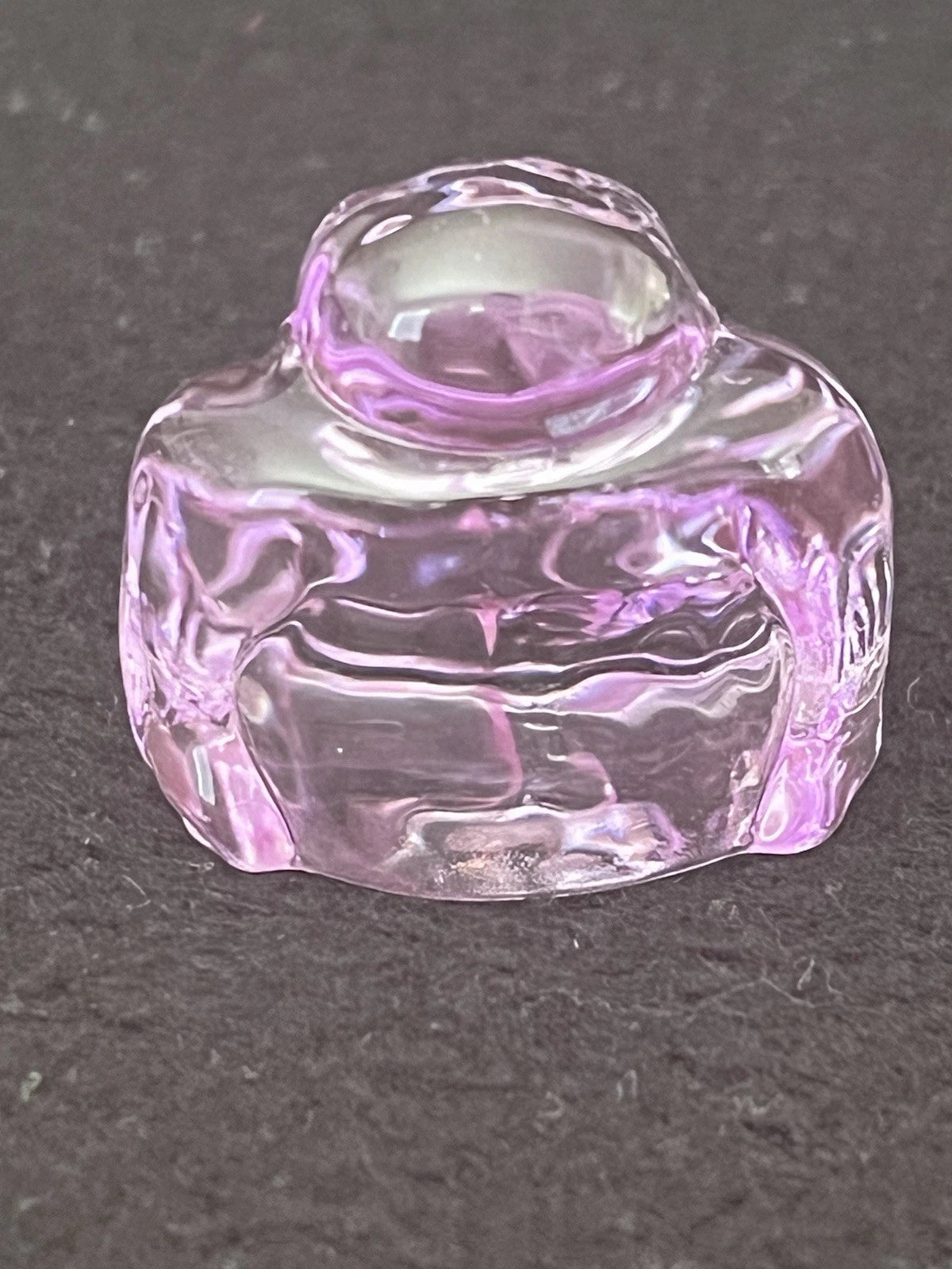 Translucent Purple Crystal Lucky Buddha In Pouch Figurine