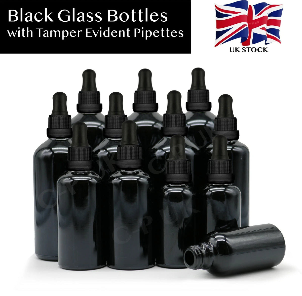 SCHWARZ Glas Tropferflasche mit Pipette Augentropfen Öle Aromatherapie Großhandel