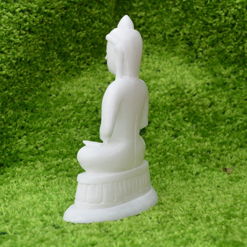 Marble Mahavir Swami Spiritual Statue Jain Temple Decor Meditation and Worship