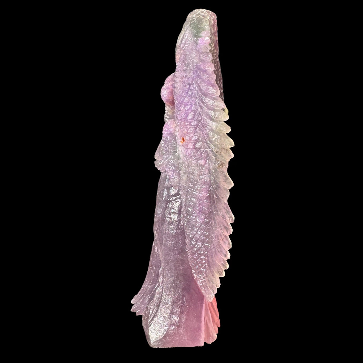 577gHand Carved Fluorite Lizard Sculpture Psychic Protection Aura Cleansing gift