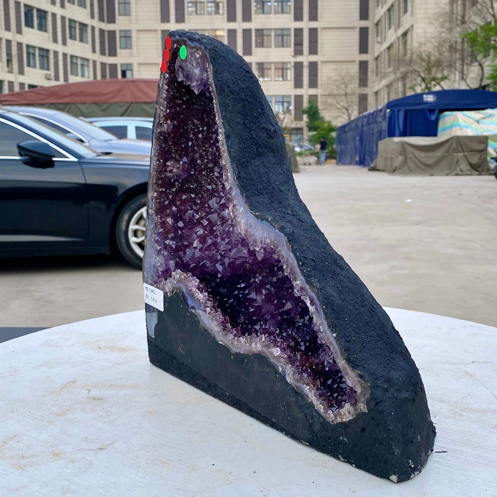 23LB Natural Amethyst Geode Quartz Crystal Cluster Cathedral Energy healing