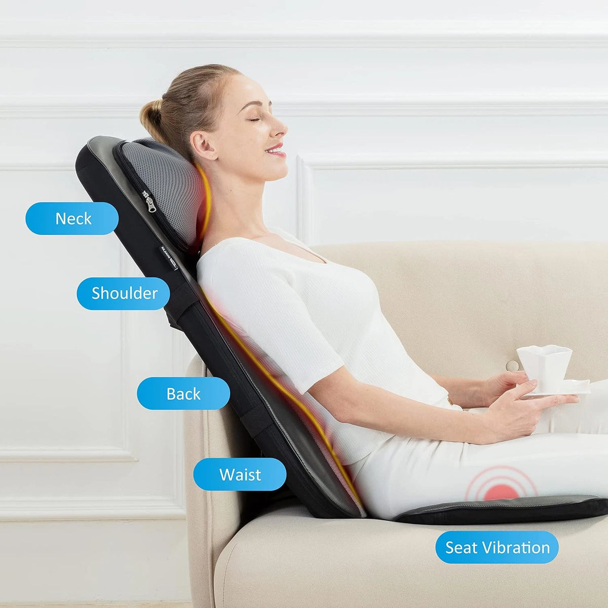 Shiatsu Massagesitzauf<wbr/>lage mit Wärme Knetmassage &amp; Vibration Rücken &amp; Ganzkörper