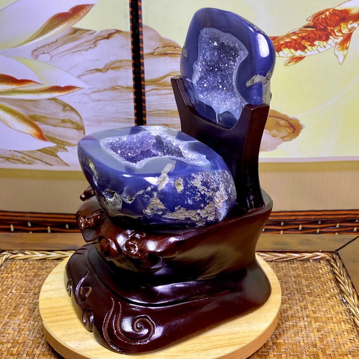 10LB Natural amethyst Agate Treasure Basin Quartz Geode cluster Healing decor