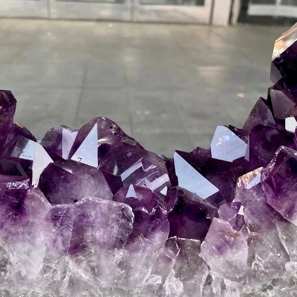 23.01LB Natural amethyst hole quartz cluster crystal Coarse slice pecimen