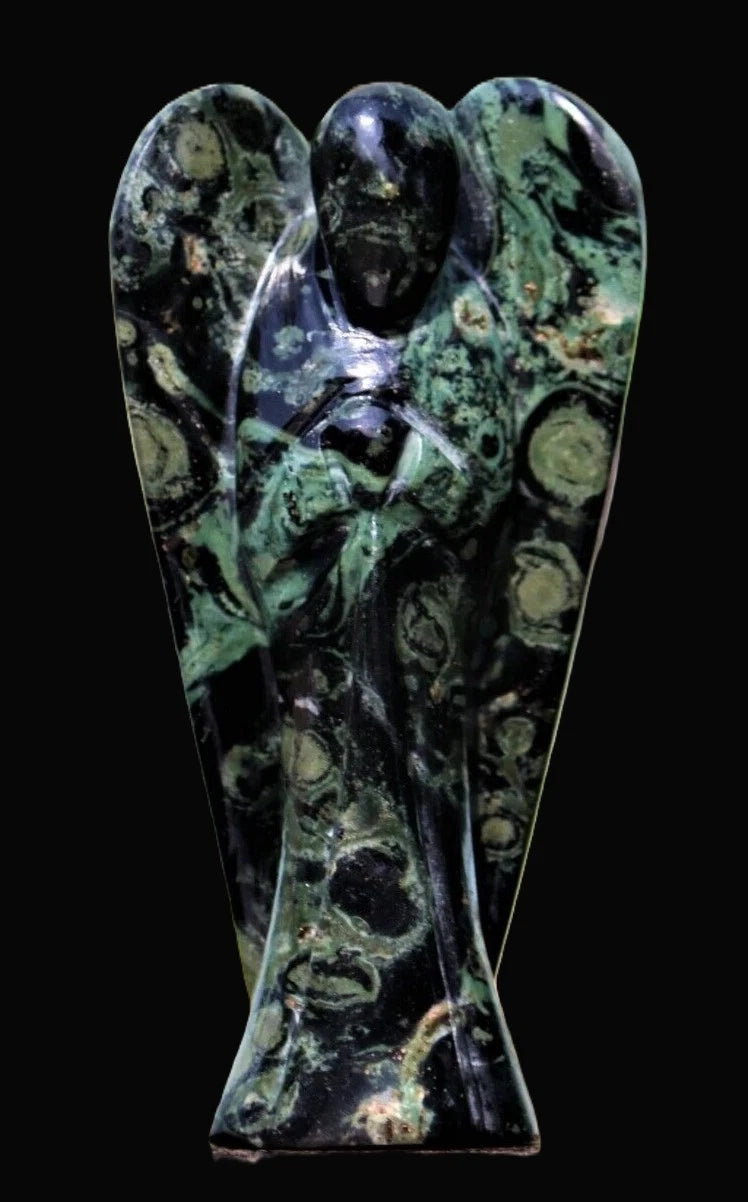 100MM Kambaba-Jaspis Engel Natürliche Heilstein Figur Spirituelle Flügel