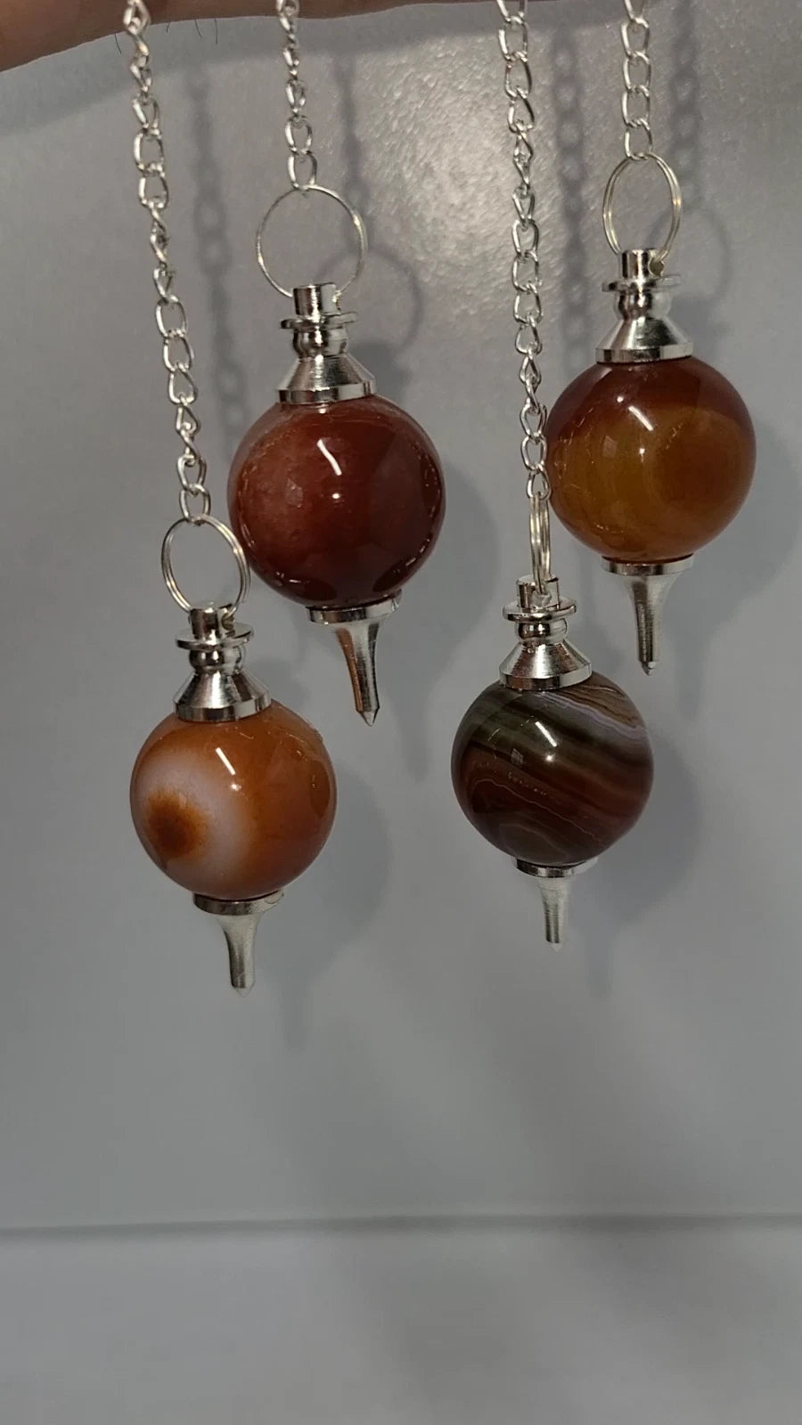 Carnelian Sephoroton Ball Sphere Crystal Dowsing Pendulum Divination Tool