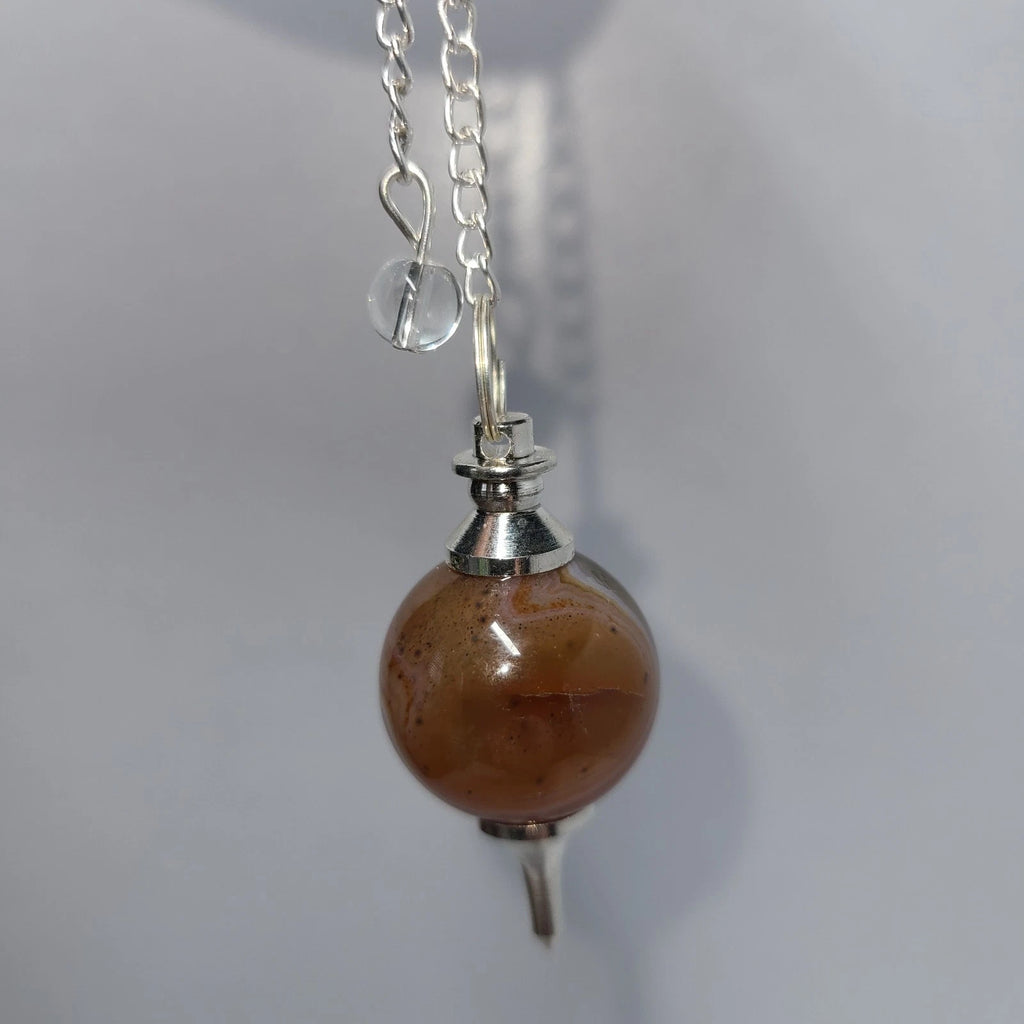 Carnelian Sephoroton Ball Sphere Crystal Dowsing Pendulum Divination Tool