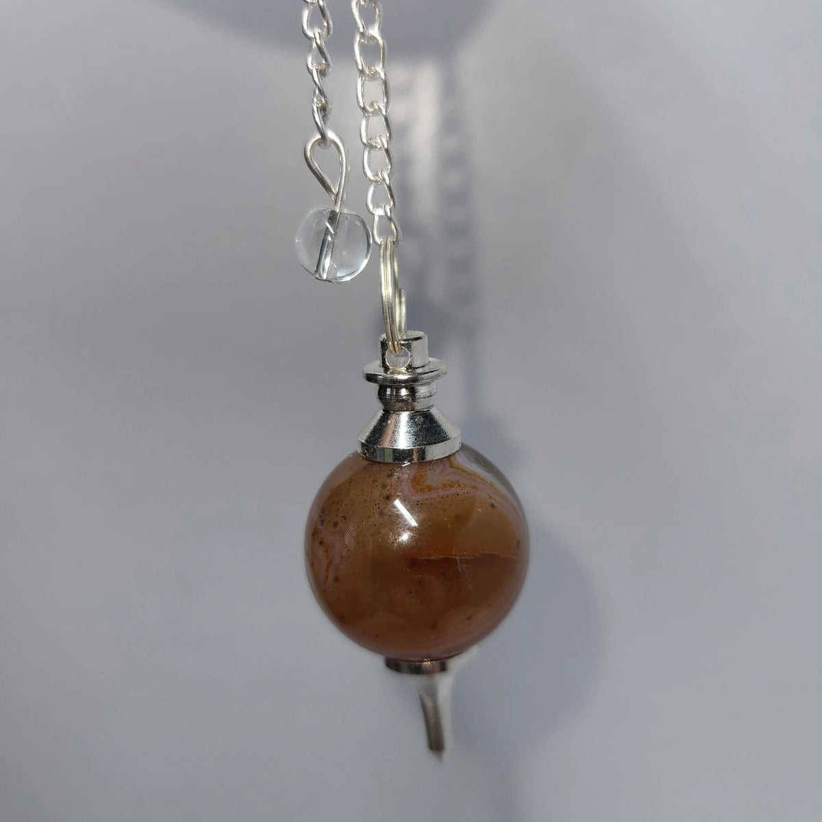 Carnelian Sephoroton Ball Sphere Crystal Dowsing Pendulum Divination Tool