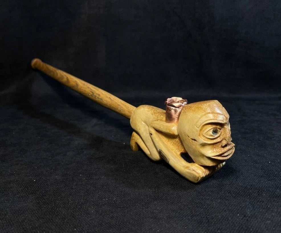 Northwest Coast Shaman Tool with Shell Inlay Replica, Northern Cultures Art