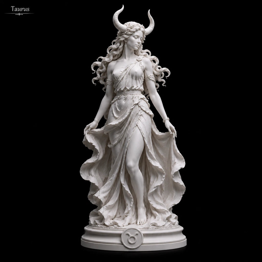Taurus Zodiac Sculpture, 20 cm Resin Statue, Astrology Home Decor