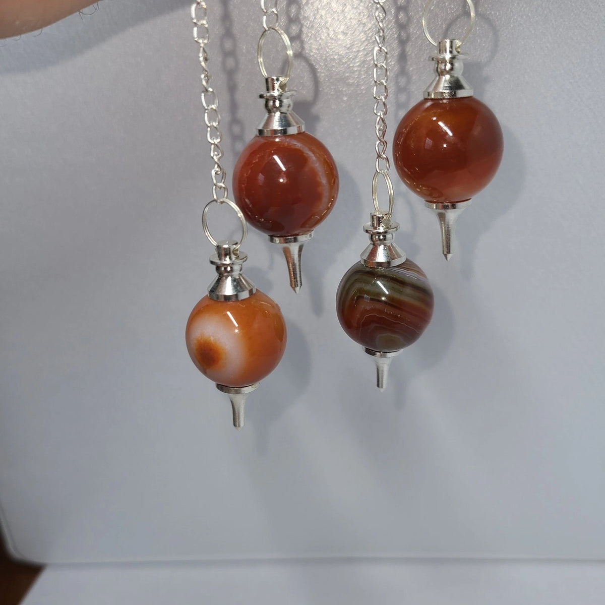 Carnelian Sephoroton Ball Sphere Crystal Dowsing Pendulum Divination Tool