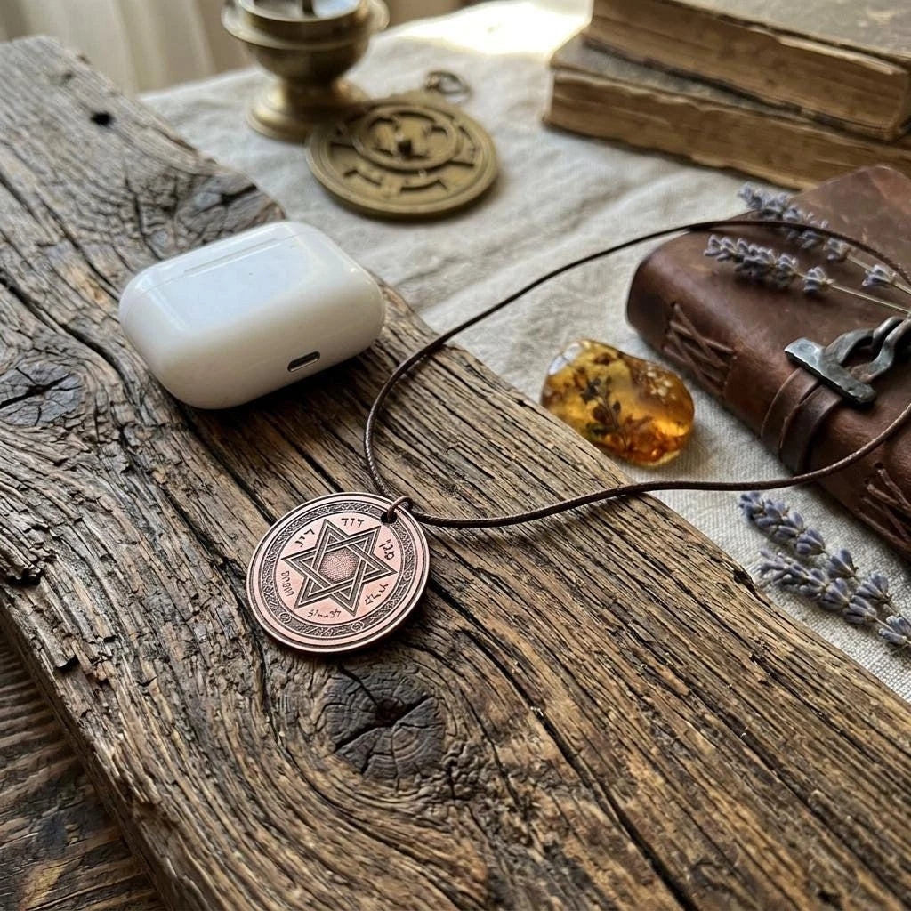 Pure Copper Spiritual Seal of Solomon Necklace - Handmade Boho Gift