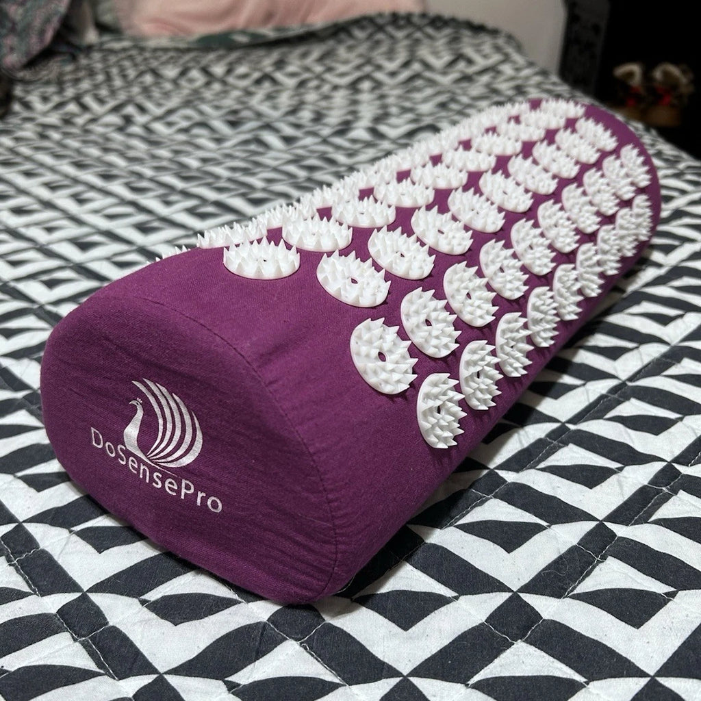 DosensePro Acupressure Yoga Bolster Pillow Prop, Purple/White