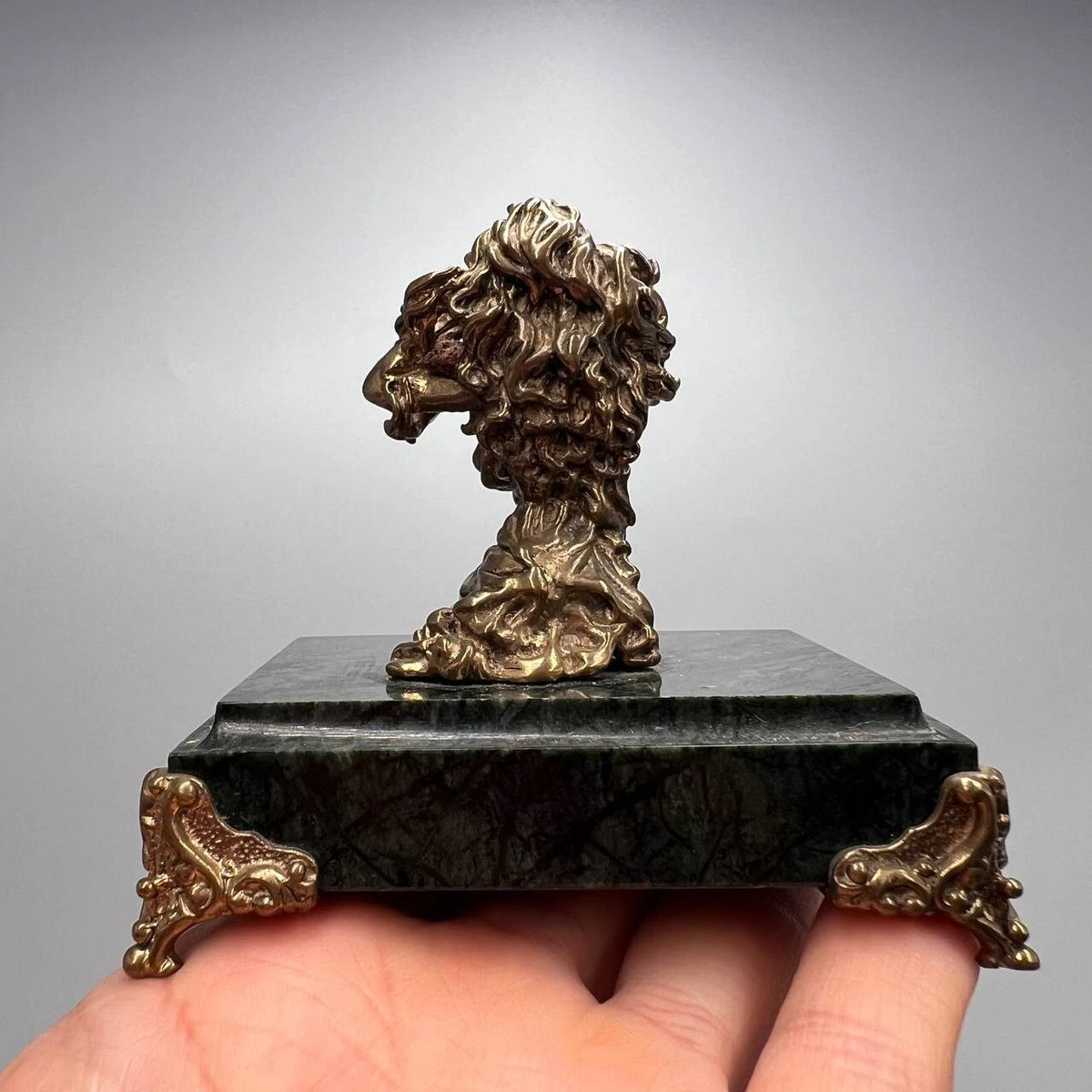 Vintage Bronze Virgo Zodiac Figurine Astrology Sculpture Marble Base Gift Decor