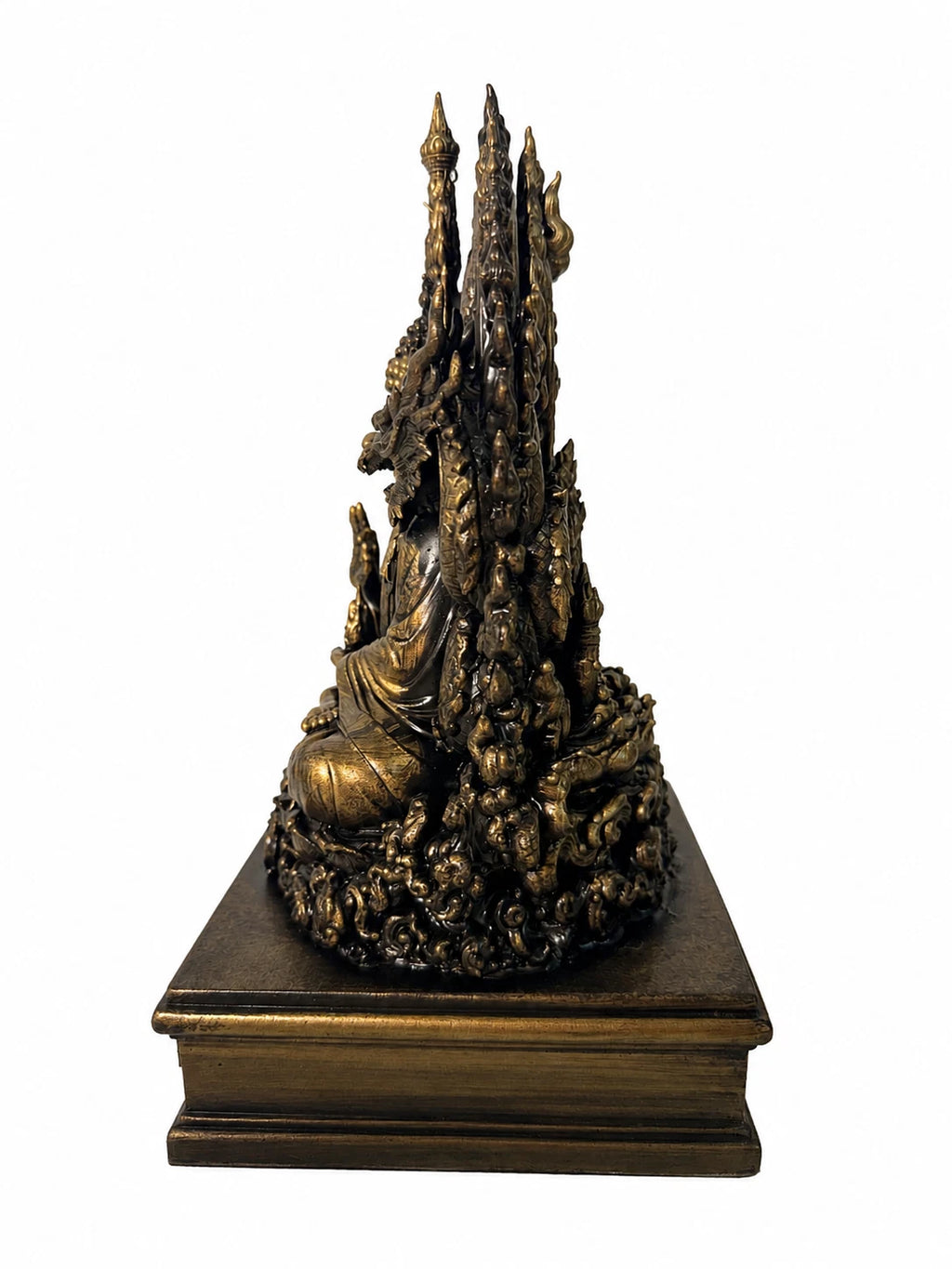 Buddha Statue Meditation Figur Zen Skulptur Spirituelle Deko Bronze Optik 24cm