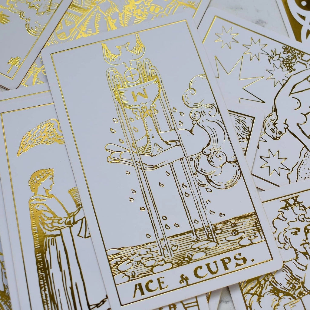 Elegant All Gold Tarot: 80 Cards with 1909 Designs to Enhance Divination