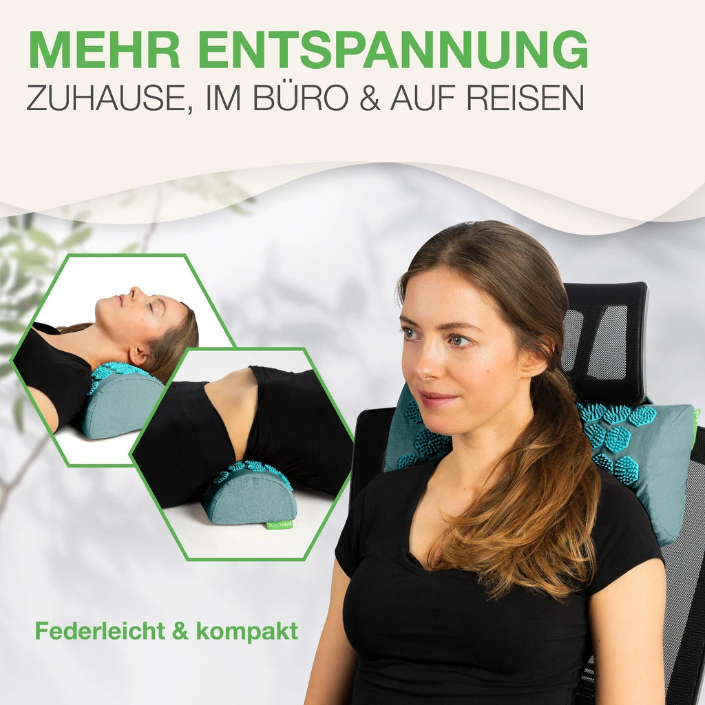 BACKLAxx ® Akupressur Nackenrolle - 2592 Spitzen - mit Befestigungsba<wbr/>nd