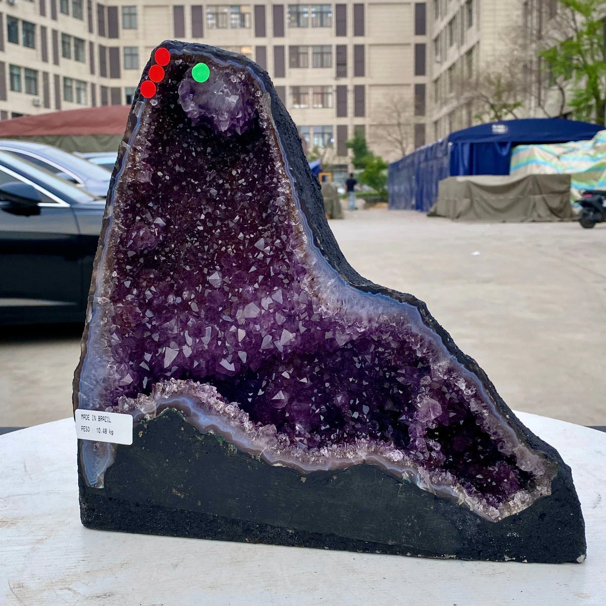 23LB Natural Amethyst Geode Quartz Crystal Cluster Cathedral Energy healing