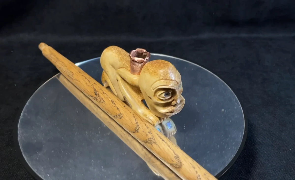 Northwest Coast Shaman Tool with Shell Inlay Replica, Northern Cultures Art