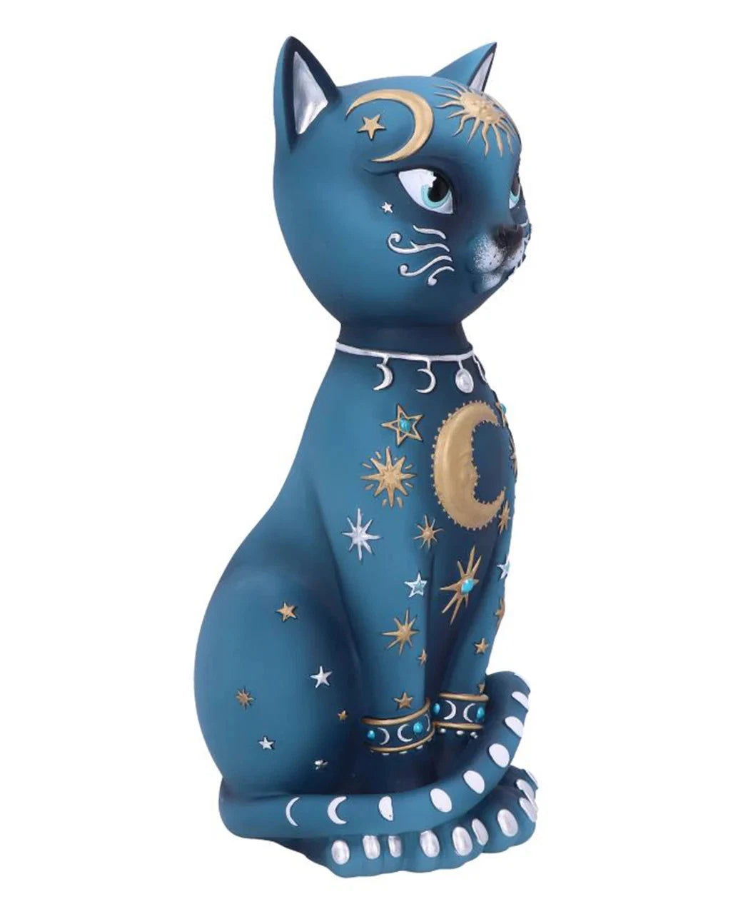 Spirituelle Katzenfigur mit Himmelszeichen 26 cm als Geschenkidee