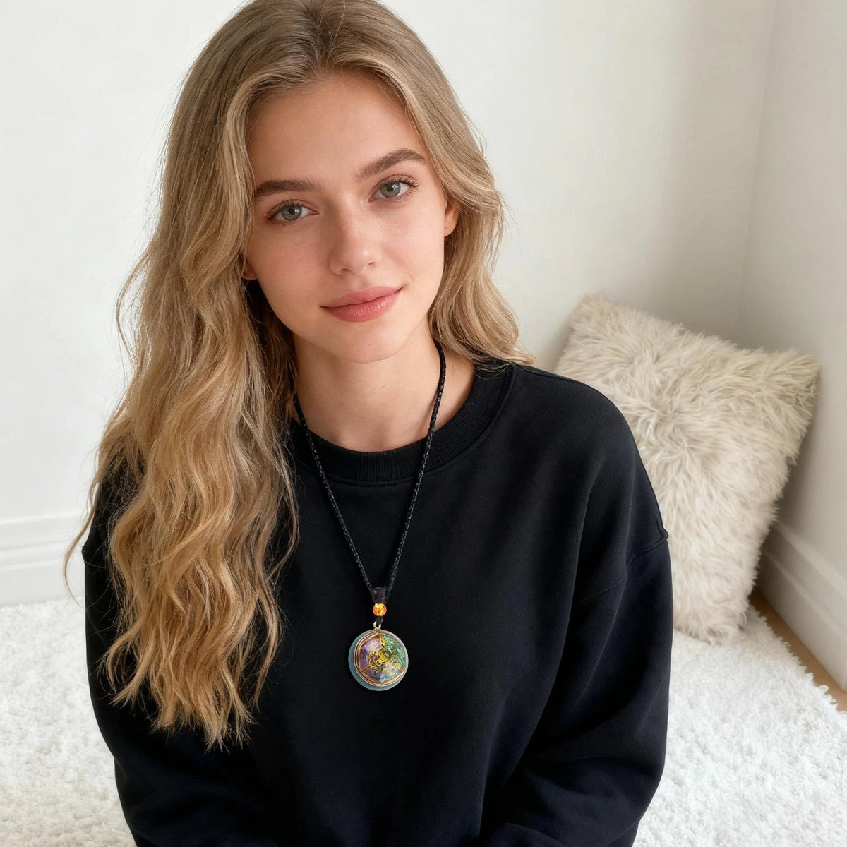 Magical Energy Amulet Necklace Spiritual Protection Crystal Pendant Necklace
