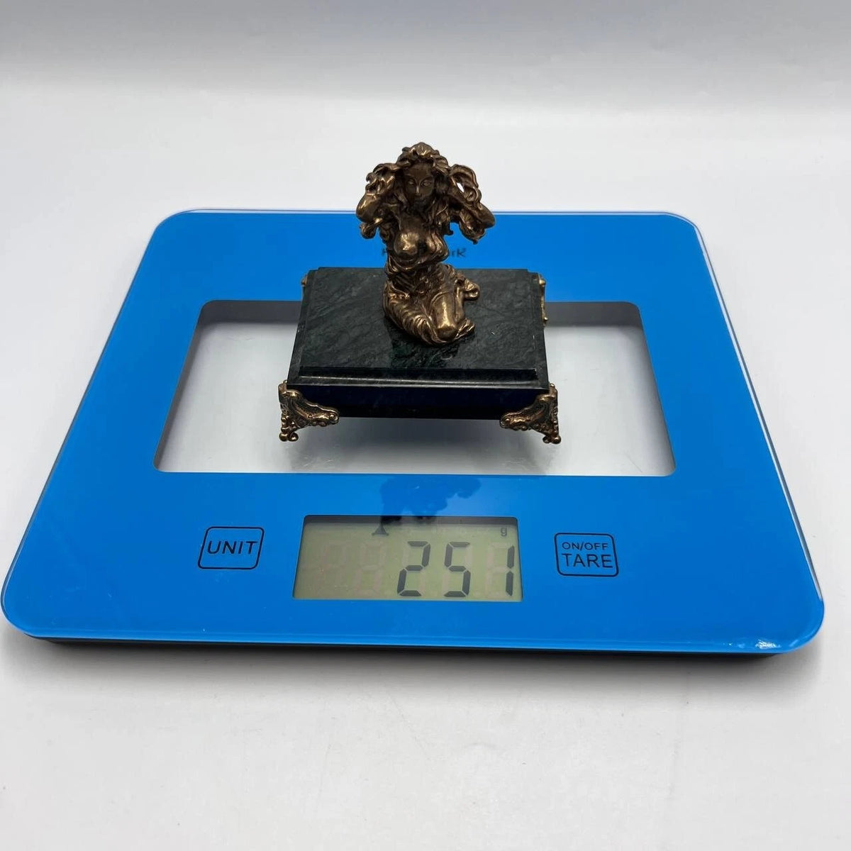 Vintage Bronze Virgo Zodiac Figurine Astrology Sculpture Marble Base Gift Decor