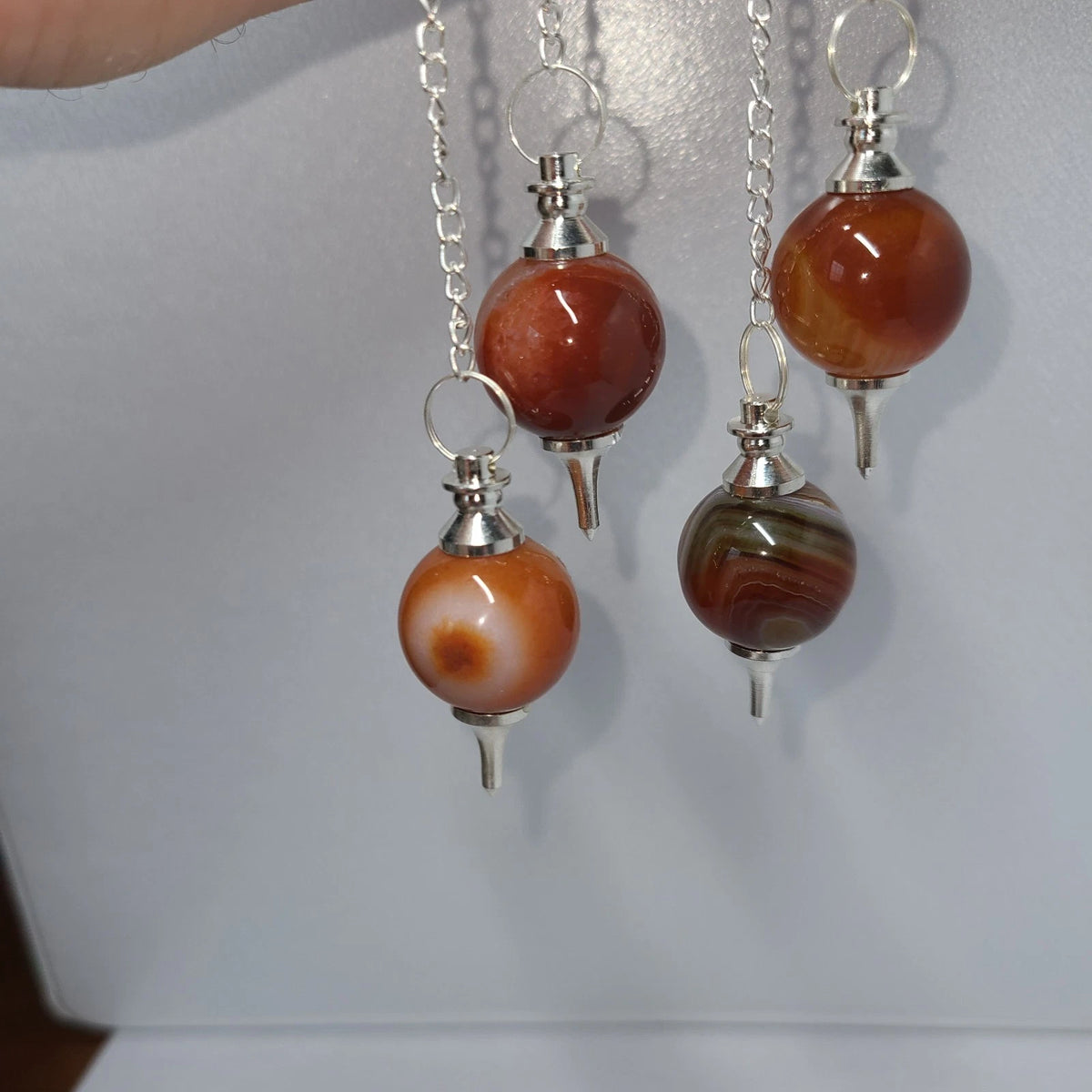 Carnelian Sephoroton Ball Sphere Crystal Dowsing Pendulum Divination Tool