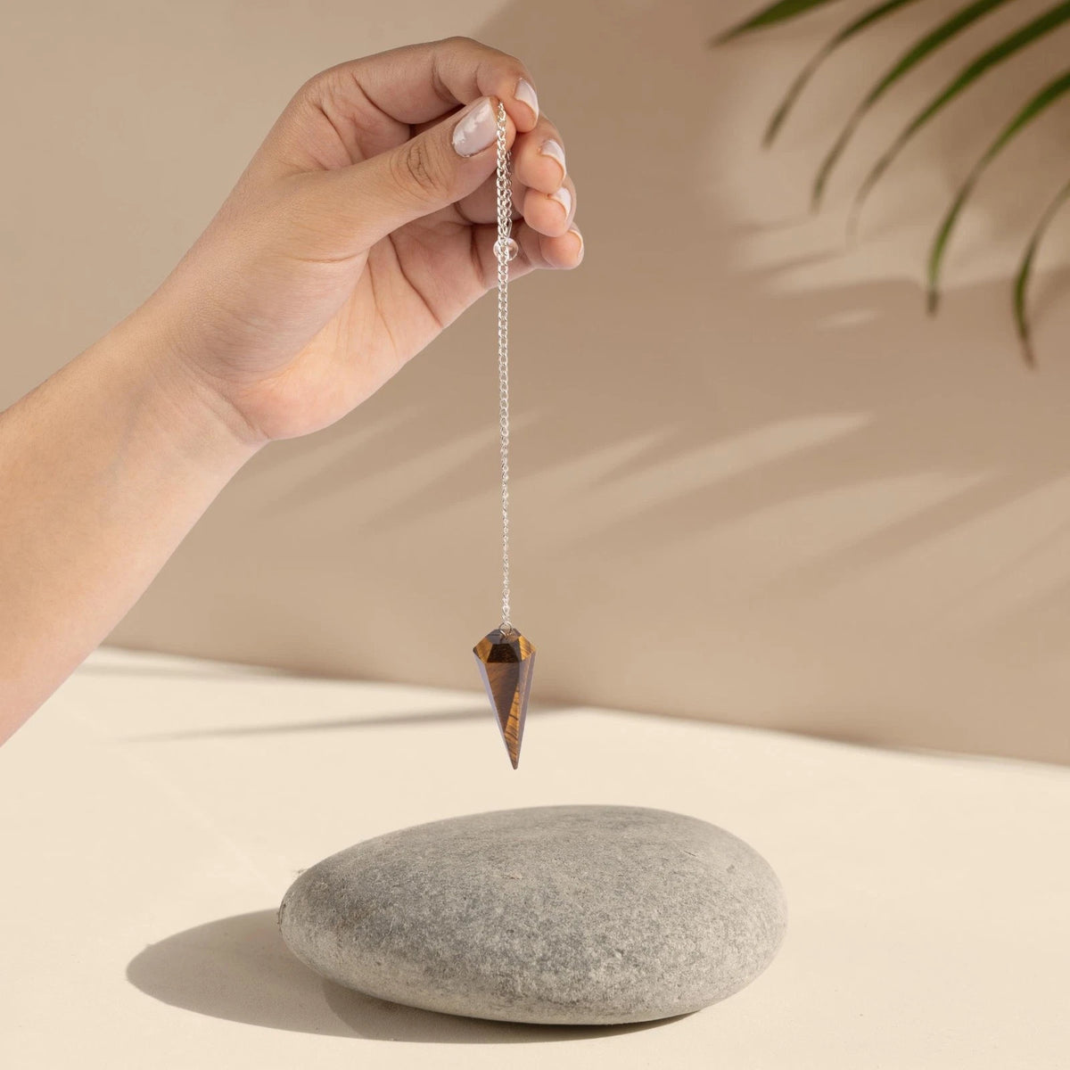Tiger Eye Pendulum Crystal Stone, Faceted Pendulum Divination Tools, Dowsing