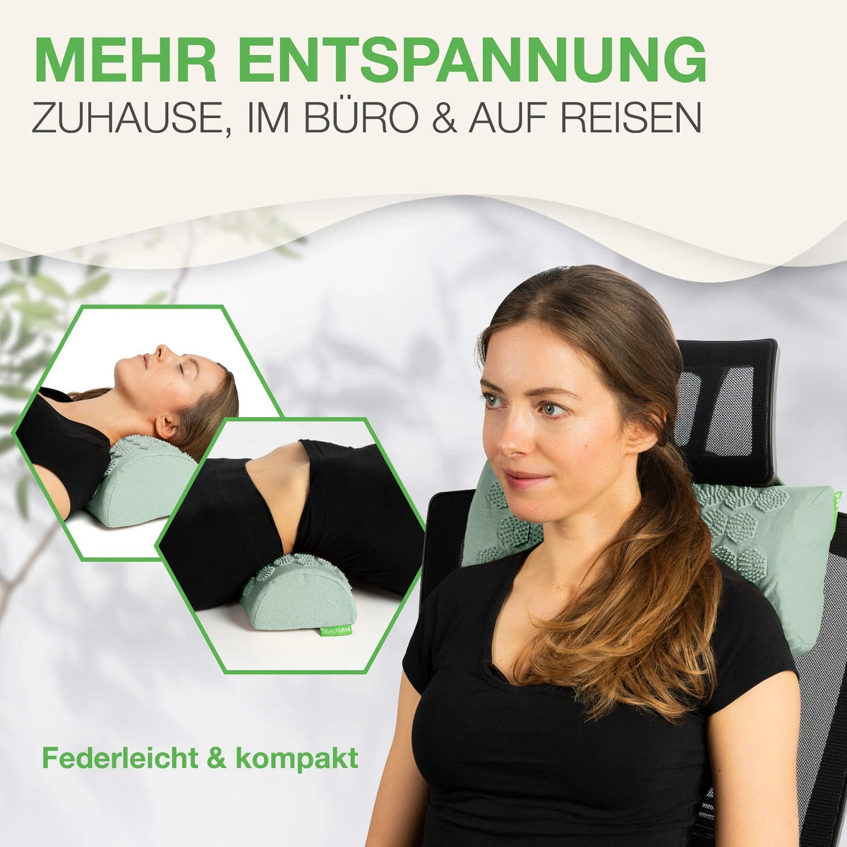 BACKLAxx ® Akupressur Nackenrolle - 2592 Spitzen - mit Befestigungsba<wbr/>nd