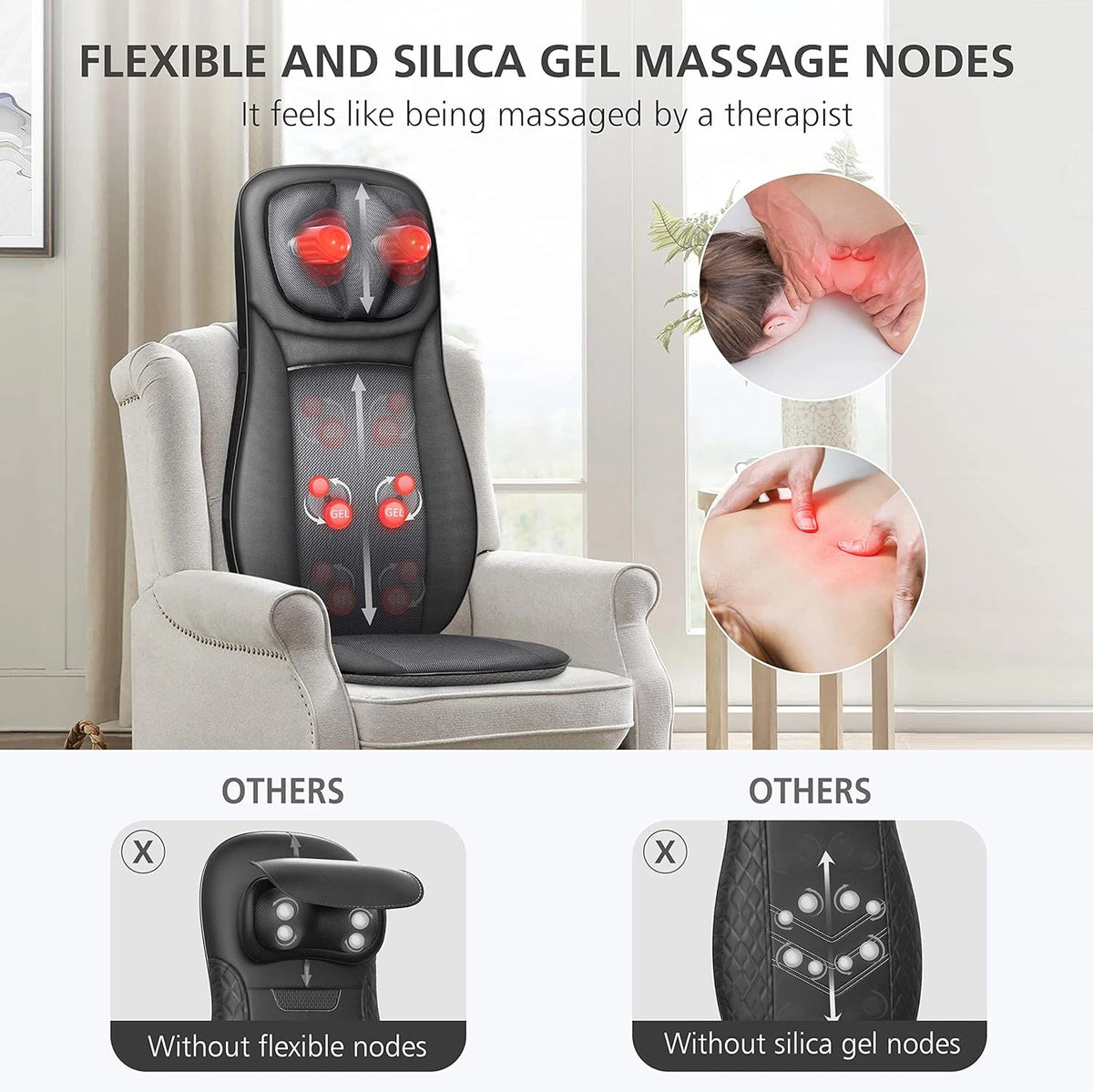Shiatsu Massagesitzauf<wbr/>lage mit Wärme Knetmassage &amp; Vibration Rücken &amp; Ganzkörper