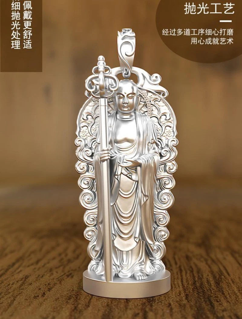 Ksitigarbha Pendant Buddha Amulet Feng Shui Statue for Worship