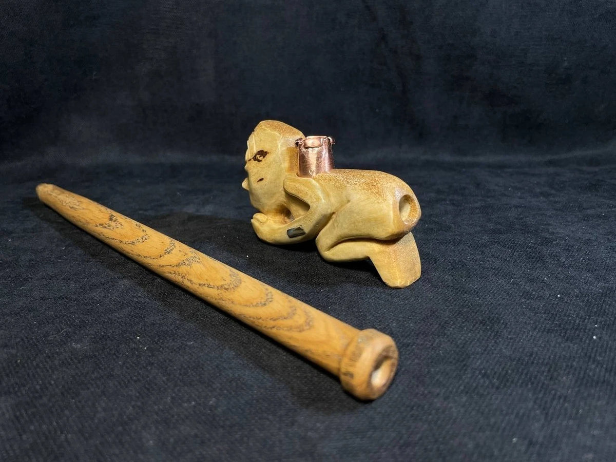 Northwest Coast Shaman Tool with Shell Inlay Replica, Northern Cultures Art