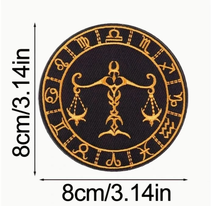 Sternzeichen Patch Astrologie Horoskop zum Aufbügeln oder Aufnähen Stickerei 8cm