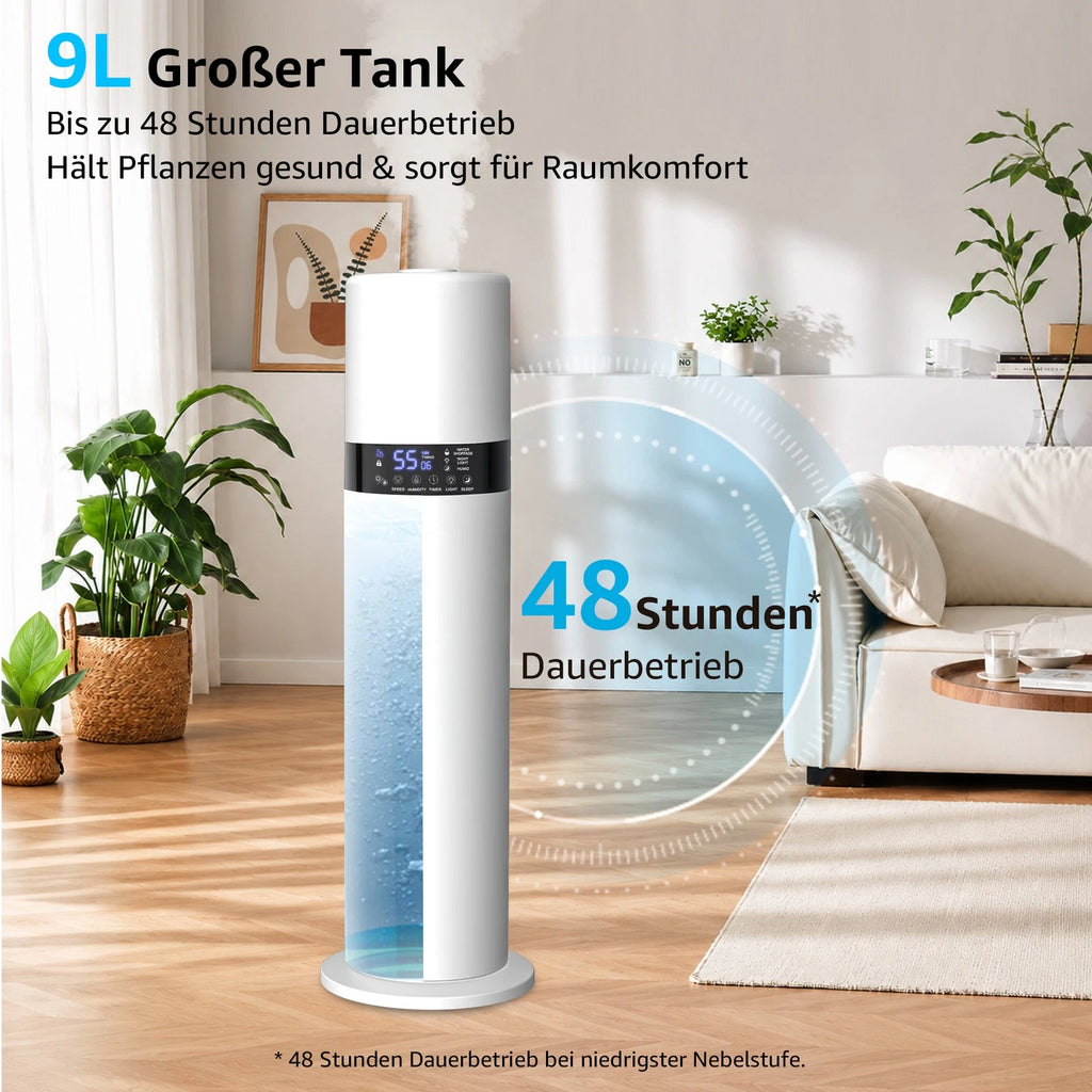 9L Luftbefeuchter Ultraschall Raumbefeuchter Mit Intelligenter Feuchteregelun<wbr/>g