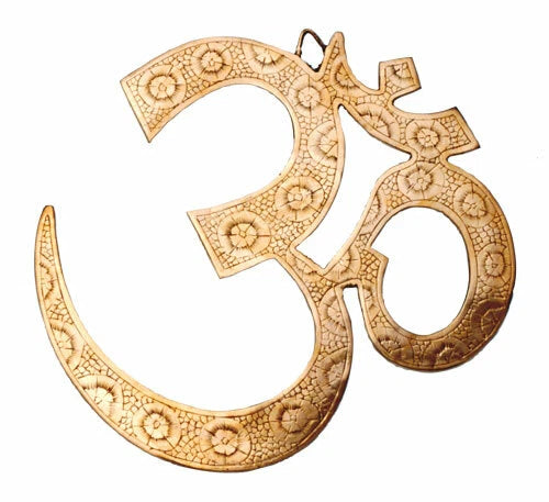 Wandsymbol OM Messing 27 cm Kraftsymbol AUM Feng-Shui Wandbild spirituelle Deko