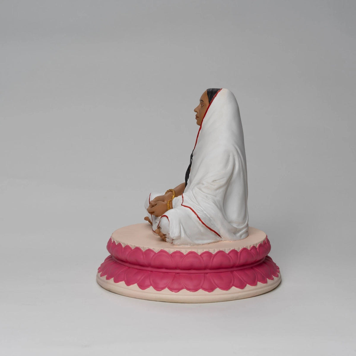 Minicreature White Sri Sharada Maa Realistic Colored Spiritual Statue 10 Inch