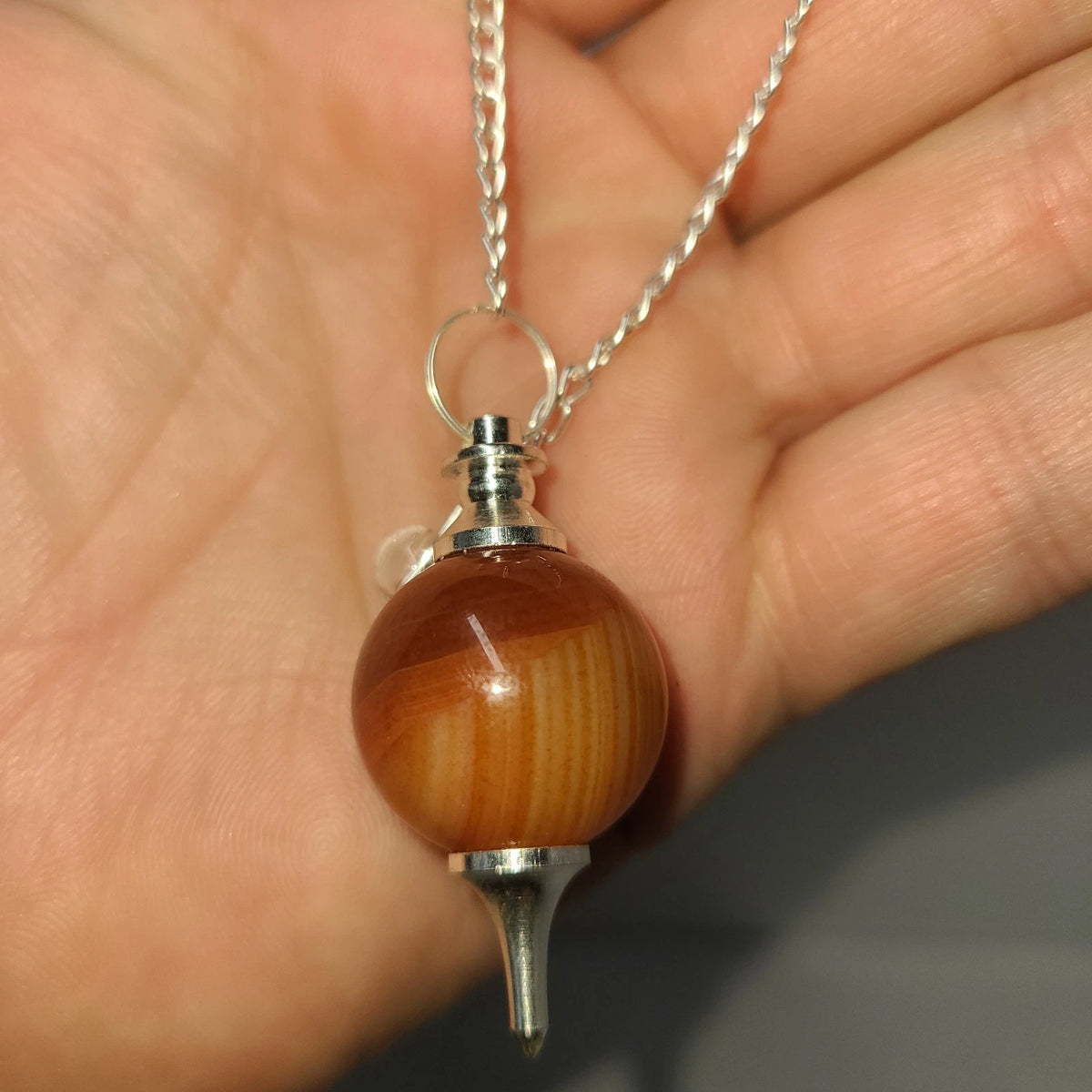 Carnelian Sephoroton Ball Sphere Crystal Dowsing Pendulum Divination Tool